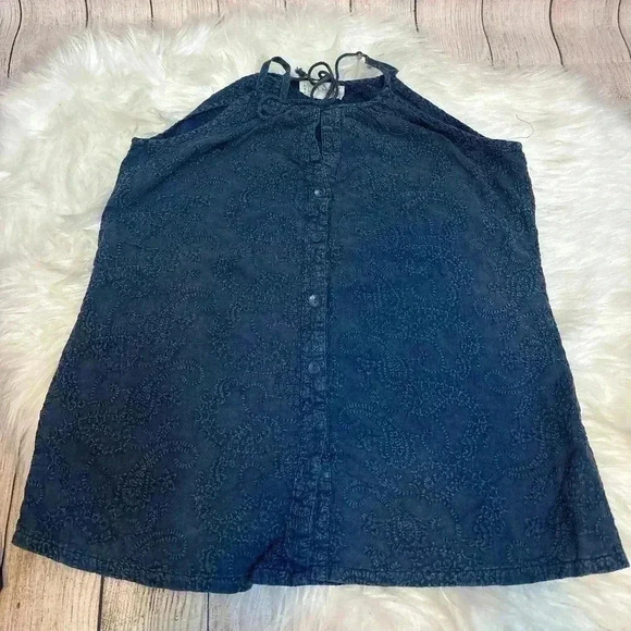 Luna Moon Embroidered Bead Tank Top Mineral Wash Size S - Picture 7 of 7